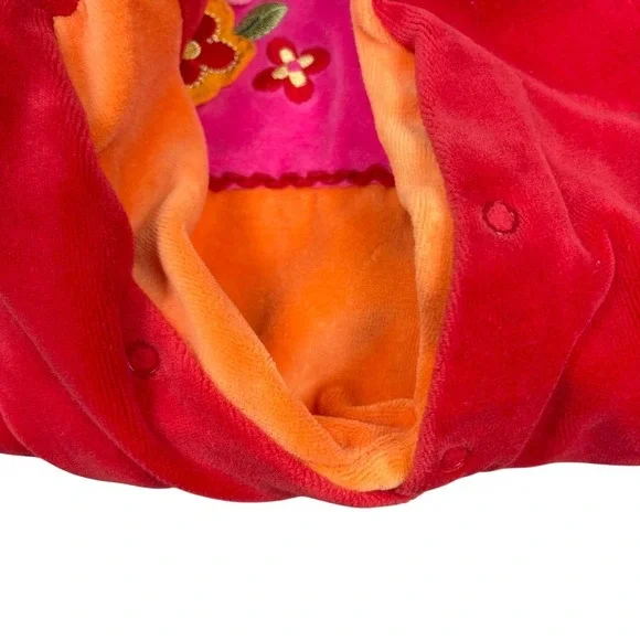 Little Me Baby Girl Velour Footie Pajamas Sleeper 6 Months Rainbow Floral - Picture 5 of 6